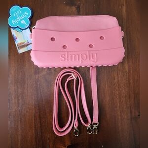 Simply Southern Zip Clutch Peach with Satchel Strap Shoulder Bag New, 9.5x5.5